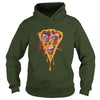 Image of Zombie Pizza Funny Scary Halloween Distressed T-Shirt