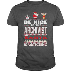 Be Nice To The Archivist Santa Is Watching Christmas