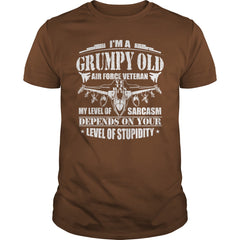 Men's I'm A Grumpy Old Air Force Veteran My Level Of Sarcasm