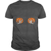 Image of Funny Pumpkin Skeleton Hands Boobs Halloween Tshirt