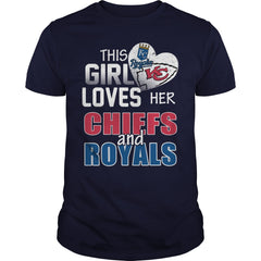 Girl Loves Chiefs  Royals T Shirt