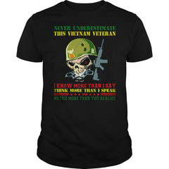 NEVER UNDERESTIMATE THIS VIETNAM VETERAN T SHIRT