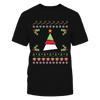 Image of Santa Striped Ugly Christmas Sweater Printed T-Shirt