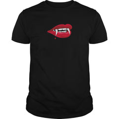 Vampire Lips and Teeth Blood Drop Halloween Party T Shirt