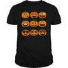 Image of EMOJI PUMPKIN T SHIRT FUNNY FACES HALLOWEEN THANKSGIVING