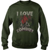 Image of I Love Zombies Funny Scary Halloween Distressed T-Shirt