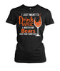 Image of Chicago Bears I Just Want To Drink Wine And Watch My Bears Beat Your Team's Ass