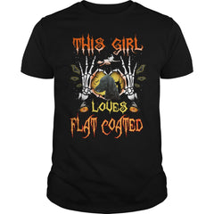 This Girl Loves Flat Coated Halloween