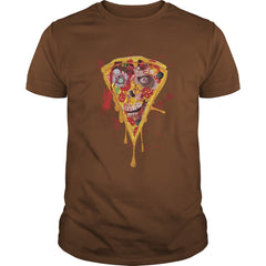 Zombie Pizza Funny Scary Halloween Distressed T-Shirt