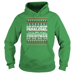 Sleep With Awesome Paralegal White Christmas T Shirt