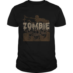 Zombie Scary Funny Halloween Distressed T-Shirt