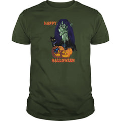 Green Witch Black Cat Blue Spider and Orange Pum