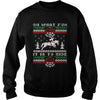 Image of ugly sweater christmas riding horse