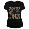 Image of Zombies Hate Fast Food Funny Halloween Distressed T-Shirt