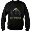 Image of Eat Locals Funny Zombie Halloween Distressed T-Shirt