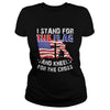 Image of I Stand For The Flag And Kneel For The Cross Patriot T shirt