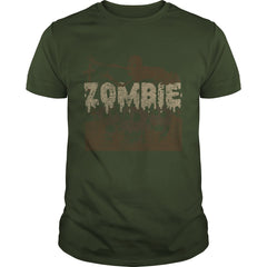 Zombie Scary Funny Halloween Distressed T-Shirt