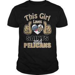 Girl Loves Saints And Pelicans TShirt