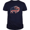 Image of Buffalo Native American USA Flag T-Shirt
