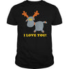 Image of I Love you Statement Winter Reindeer Cupid Kiss   Mens TShirt by American Apparel