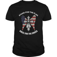 Patriotic Shirt, Stand For The Flag, Kneel For The Cross Tee