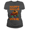 Image of Happy Hallo Wine TShirt  Halloween  Wine Lover halloween Tshirt