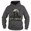 Image of Eat Locals Funny Zombie Halloween Distressed T-Shirt