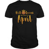 Image of Halloqueens are born in april funny halloween tshirt