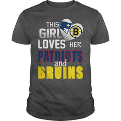 This Girl Loves her Patriots And Bruins TShirt