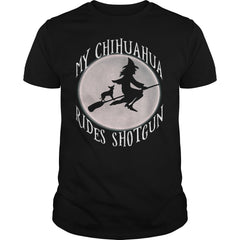 MY CHIHUAHUA RIDES SHOTGUN FUNNY HALLOWEEN SHIRT