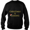 Image of Christmas Is Coming With Santa Red Hat T-Shirt