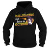 Image of HALLOQUEENS ARE BORN IN OCTOBER T SHIRT FUNNY HALLOWEEN