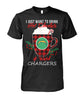 Image of Los Angeles Chargers - I just want to drink hot chocolate and watch Chargers T-shirt