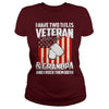 Image of I Have Two Titles Veteran And Grandpa T-shirt
