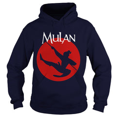 Disney Mulan Silhouette In Action Red Circle Graphic T-Shirt