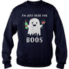 Image of I'M JUST HERE FOR BOOS SHIRT FUNNY HALLOWEEN WINE FOR ADULTS