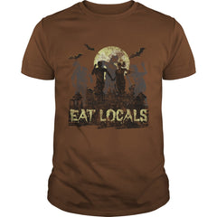 Eat Locals Funny Zombie Halloween Distressed T-Shirt