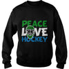Image of Peace Love HOCKEY Girl Boy Dad Mom Man Men Woman Women Lady Coach Player