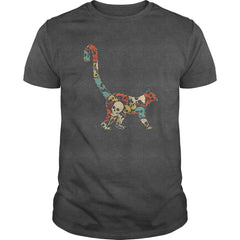 LEMUR Skeleton Bone Skull Vintage Retro T-shirt Halloween