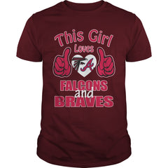 Girl Loves Falcons And Braves TShirt