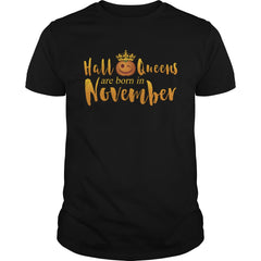 Halloqueens are born in november funny halloween tshirt