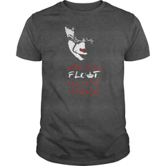 RED BALLOON WE ALL FLOAT DOWN CLOWN HORROR HALLOWEEN T-SHIRT