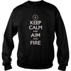 Image of Keep Calm Aim and Fire Hunting Shooting T Shirt SHIRT 2017