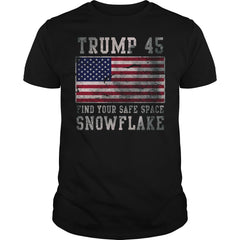 Trump 45 Find Your Safe Space Snowflake Shirt