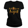 Image of Halloqueens are born in august funny halloween tshirt