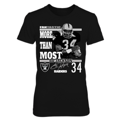 OFFICIAL NFL RAIDERS #34 BO JACKSON - Grey-scale- More Than Most  Shirts and more