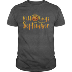 Hallokings are born in september funny halloween tshirt