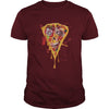 Image of Zombie Pizza Funny Scary Halloween Distressed T-Shirt