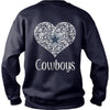 Image of DALLAS COWBOYS LACE HEART WITH LOGO