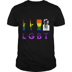 Liberty Guns Beer Trump Support T-shirts Funny Parody LGBT Republican T-Shirt